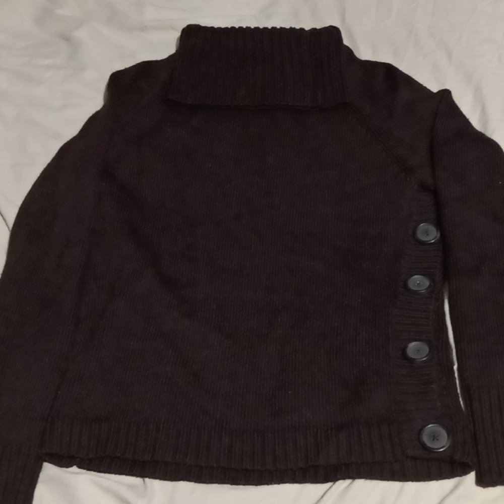 The Limited Brown Turtle Neck Sweater w/ Buttons